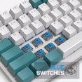 thumbnail image 2 of HAOAN T8 Clavier de Jeu 60 % 68 Touches Compact Mini Clavier Mécanique Filaire avec 18 Commutateurs Bleus Rétroéclairés RVB Chroma Câble de Clavier Bobiné USB-C pour PC Portable Mac XBOX - Bleu Blanc, 2 of 11