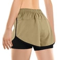thumbnail image 2 of Plebaso Women's 2 in 1 Running Shorts Elastic Waist Drawstring Athletic Shorts Lightweight Workout Shorts, 2 of 6