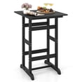 thumbnail image 1 of Costway Outdoor Bar Table All Weather HDPE Patio Table with Wood Grains Bistro Table Black, 1 of 10