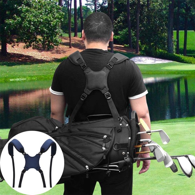 Baohd Sangle de Sac de Golf à Double Épaule Rembourrée Réglable Réutilisable Sac à Dos Sacs de Transport Bretelles Épaisses Confortables Sport Remplaçable Bleu