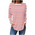 thumbnail image 1 of T-shirt Ample Imprimé pour Femmes, Manches Longues, Blouse à Col Rond, Hauts Décontractés, Chandail à Capuchon, 1 of 1