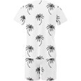 thumbnail image 4 of Mikilon Mens Trendy Outfits 2-Piece Set Hawaiian Print Short Sleeve Elasticized Shorts Casual Two Piece Set White L, 4 of 5