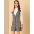 thumbnail image 2 of INSPIRE CHIC Robe Chasuble Sans Manches à Bretelles à Motif Pied-de-Poule pour Femme TP Brun Noir, 2 of 6