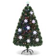 thumbnail image 4 of Patiojoy 5' Pre-Lit Fiber Optic Artificial Christmas Tree w/ LED Lights and Snowflakes, 4 of 10