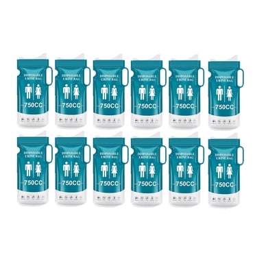 12 Pcs Sacs d'Urine Jetables Sacs Pipi Portables pour Voyage pour Femmes Hommes, Sacs de Vomissement d'Urgence 750ML Urinoirs Jetables
