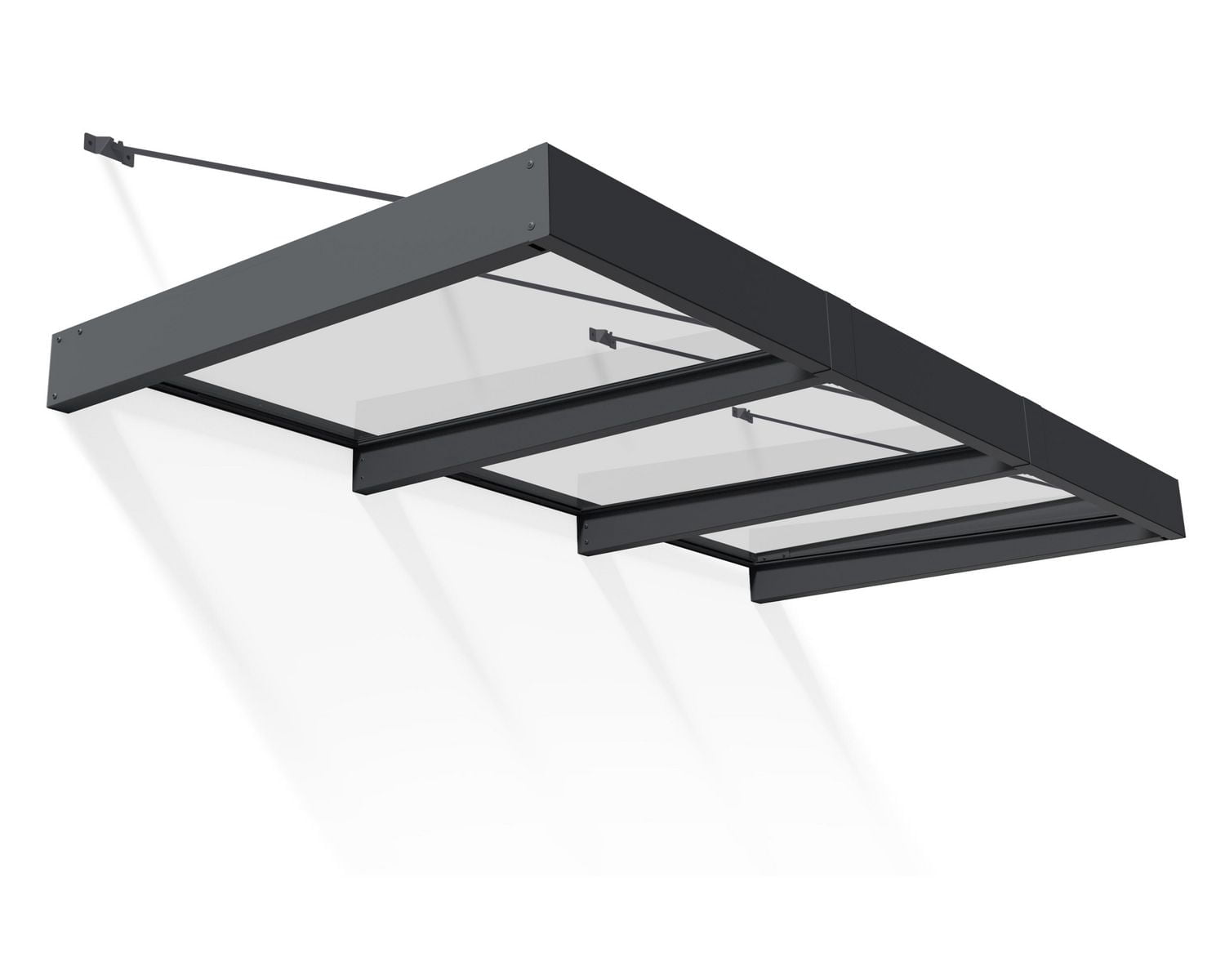 CANOPIA par PALRAM Ensemble d'auvent de porte Sophia XL de 5 pi x 10 pi - Structure grise et panneaux transparents