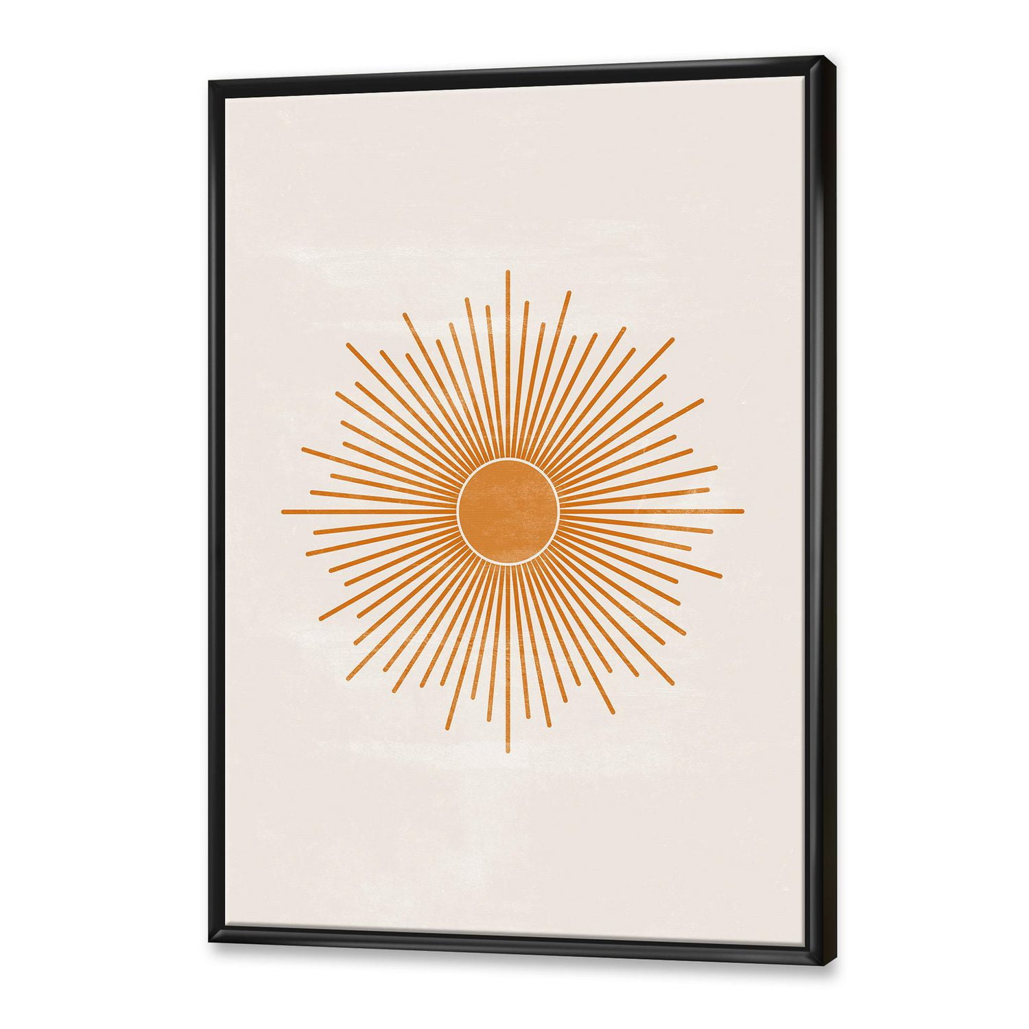 Designart Imprimé soleil orange II ART MURAL À CADRE FLOTTÉ