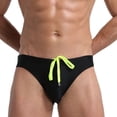 thumbnail image 1 of ylioge Mens Swim Trunks Quick-Drying Swimwear Briefs Boys Solid Drawstring Low Rise Stretchy Lightweight Beach Board Swimming Swimsuits Shorts, 1 of 7