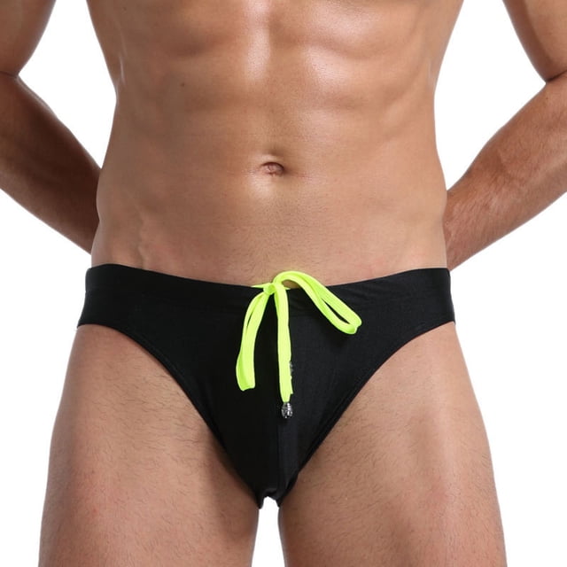 ylioge Mens Swim Trunks Quick-Drying Swimwear Briefs Boys Solid Drawstring Low Rise Stretchy Lightweight Beach Board Swimming Swimsuits Shorts