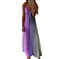 thumbnail image 1 of Julyccc Robe d'Été Sans Manches Teinture sur Nœuds Évasée pour Femme, Robe Longue Maxi de Plage, 1 of 2