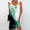 thumbnail image 2 of Penkiiy Robes de Printemps pour Femmes 2024 Décontractées Imprimées Amples Couleur Unie Col Rond Tempérament Élégantes Robes Dos Nu L Multicolore, 2 of 5