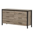 thumbnail image 1 of Commode 6 tiroirs pour Adulte, fini Chêne vieilli et Noir mat, collection Munich de Meubles South Shore, 1 of 9