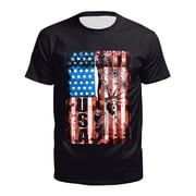 LUOGENLI T-shirts Homme pour Hommes Tshirts Hommes Drapeau Homme T-Shirt Patriotique Tee Short Sleeve Indépendance Day Apperal Workout Muscle T-Tshirts homme T-shirts Graphique Tees Pâques Rouge XXXXXL