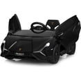 thumbnail image 1 of OLAKIDS 12V Licensed Lamborghini Sian Kids Ride On Car with Parent Remote Control, Spring Suspension, MP3 Player, Electric Toy Roadster Carbon Fiber Textured for Toddler, 1 of 9
