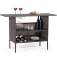 thumbnail image 1 of Costway Patio Rattan Wicker Bar Height Counter Table Storage Shelf Rail Garden, 1 of 10
