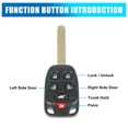 thumbnail image 3 of Coque de Remplacement pour Clé Sans Clé/télécommande/obturateur de Clé N5F-A04TAA pour Honda Odyssey 2011-2013, 3 of 12