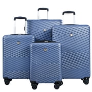 Travelhouse 4 Piece Hardshell Luggage Set Hardside Lightweight Suitcase with TSA Lock Spinner Wheels,Blue