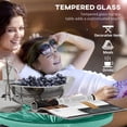 thumbnail image 4 of Outsunny Table d'Appoint en Rotin avec Rotin PE et Dessus en Verre Trempé, Vert, 4 of 10