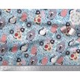 thumbnail image 2 of Soimoi Georgette Viscose Fabric Spiral,Floral & Cat Cartoon Decor Fabric Printed Yard 42 Inch Wide, 2 of 3