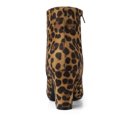 thumbnail image 2 of Unique Bargains Women's Side Zipper Block Heel Ankle Boots Leopard 9, 2 of 8