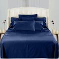 thumbnail image 1 of Canadian Linen Microfiber Bedsheet Set, Double Size Sheet, 1 Flat 1 Fitted Sheet 2 Queen Pillowcases, Breathable Soft Brushed Microfiber Sheet, Machine Washable No Shrink & Fade Bed Sheets, Navy Blue, 1 of 9
