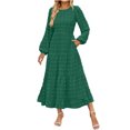 thumbnail image 2 of Gspmoly Robes d'Été pour Femmes, Robe Élégante et Décontractée à Manches Longues et Col Rond pour Femmes, Robe de Cocktail Économies, 2 of 6