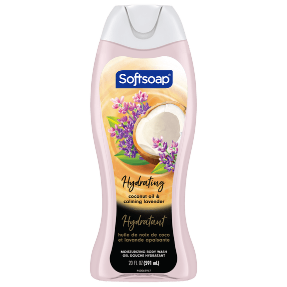 Softsoap Gel Douche Hydratant, Huiles Lumineuses Huile de Noix de Coco & Lavande - 20 Onces