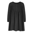 thumbnail image 3 of cfhntfmh Robes Décontractées pour Femmes Automne Amples à Manches Longues Robe Chemise Froncée Détente Col Rond Boutons Robe Plissée Mini, 3 of 6