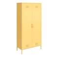 thumbnail image 1 of Novogratz Cache Tall 2 Door Metal Locker Cabinet, Yellow, 1 of 9