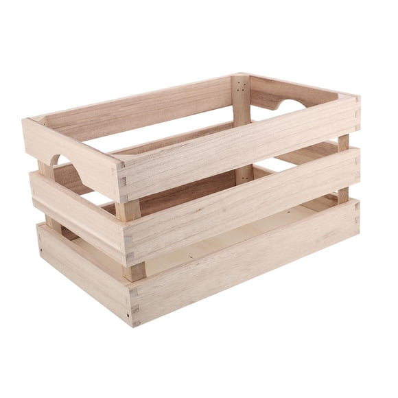 segolike Vintage Wooden Crate Solid Wood Storage Box for Farmhouse Kitchen Decoration A