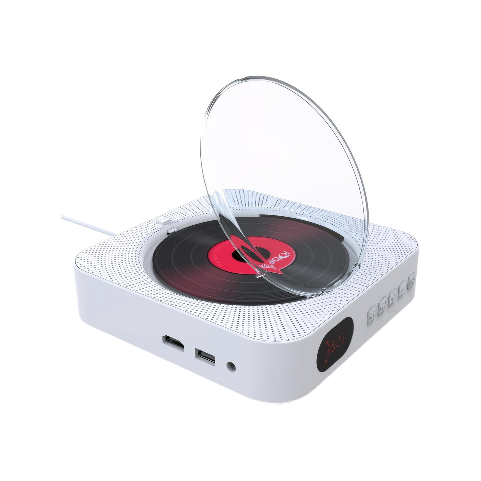 Transemion Système de Haut-Parleurs Intégrés Lecteur DVD Bluetooth avec Télécommande Peut Se Brancher Blanc