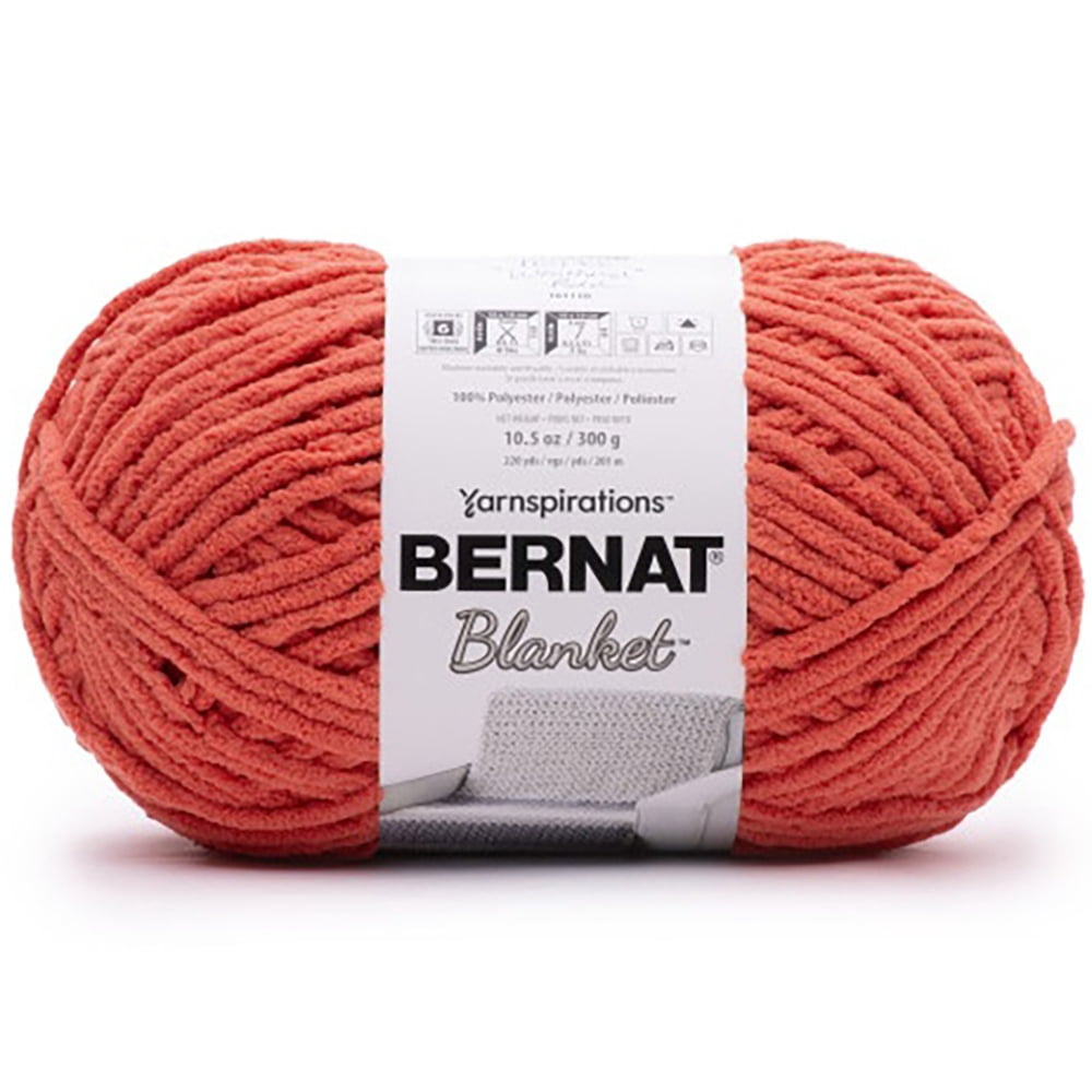 Bernat® Blanket™ #6 Super Bulky Polyester Yarn, Weathered Red 10.5oz/300g, 220 Yards