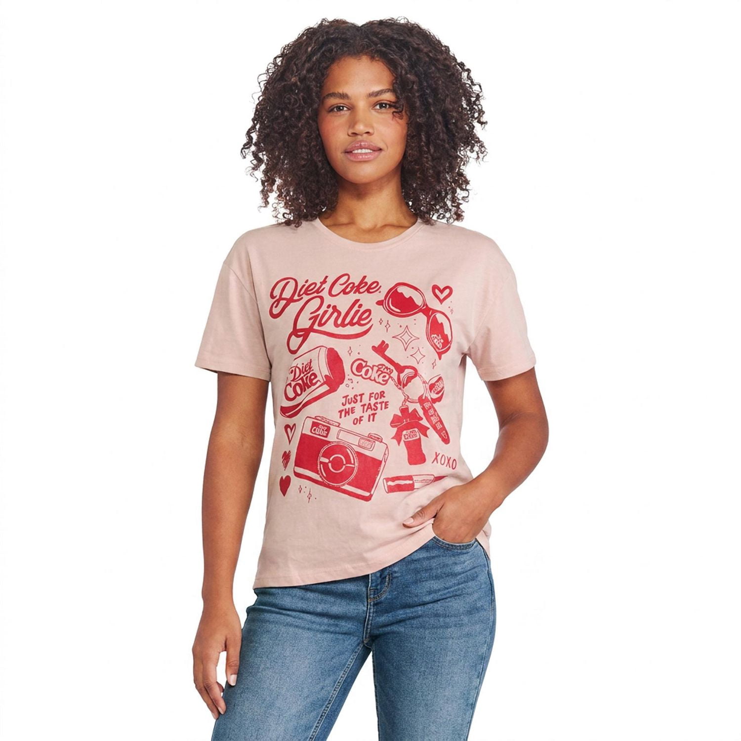 T-shirt à imprimé graphique Coke diète Coca-Cola pour femmes