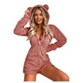 thumbnail image 2 of Combinaison pour Femmes à Manches Longues à Capuche Pyjama Combinaison Décontractée d'Hiver Chaude Combinaison de Nuit Combinaisons d'Automne pour Femmes en Liquidation, 2 of 5