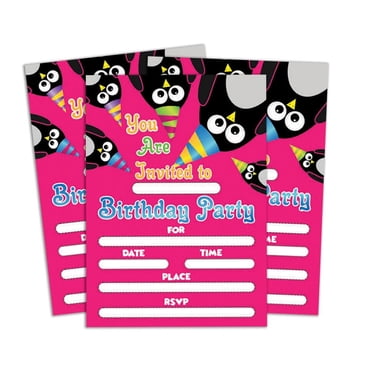 Darling Souvenir Carte d'Invitation d'Anniversaire Rose Imprimable à Remplir Ou à Écrire Invitations Vierges Fournitures de Fête Lot de 28 5 x 7 Pouces
