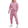 thumbnail image 1 of Mens Long Sleeve, Tracksuit with Hooded Pullover and Elastic Waist, 1 of 5