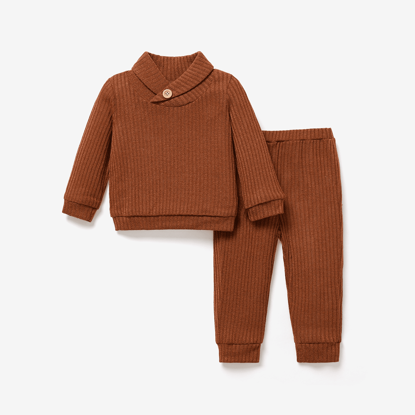 PatPat Ensemble Décontracté Uni 2 Pcs pour Bébé Fille/garçon avec Col à Revers
