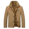 thumbnail image 1 of Qertyioot Hauts pour Hommes Mode Veste Décontractée Extérieur Manches Longues Manteau Chaud, 1 of 7