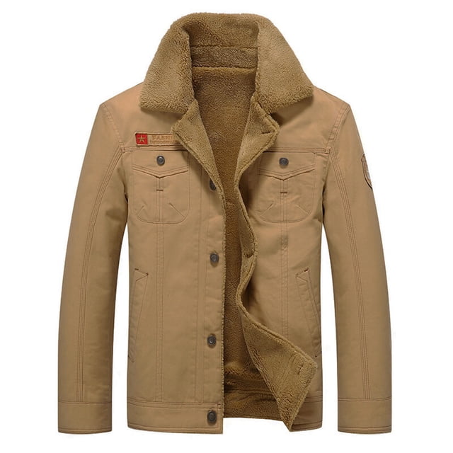 Qertyioot Hauts pour Hommes Mode Veste Décontractée Extérieur Manches Longues Manteau Chaud