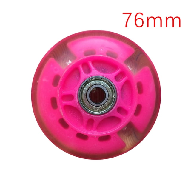 2 Pcs Roue de Chaussure de Patinage Extérieure Pièce 2 Pcs Roulettes Antichoc pour Planche à Roulettes Hockey PU Roulettes Équipement de Sport Pièces de Remplacement Rose 76mm