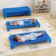 thumbnail image 2 of Costway 6 Pack Stackable Daycare Cots with Easy Lift Corners Heavy-Duty Metal Frame Kids Blue, 2 of 10