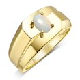 thumbnail image 3 of RYLOS Men's Rings 14K Yellow Gold Ring Classic Solitaire 7X5MM Oval Shape Gemstone Designer Band Opal October Birthstone Rings For Men Size 8, 3 of 7