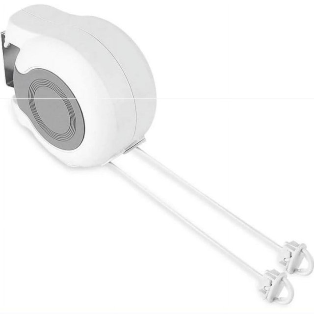 Corde à Linge Rétractable Exterieur, 13m Séchoir Mural Extensible Étendoir à Linge pour Montage Mural avec 2 Corde à Linge