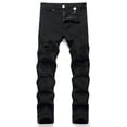thumbnail image 1 of Penkiiy Men's Slim Fit Jeans Stretch Comfy Washed Straight Leg Denim Jeans M Black, 1 of 9