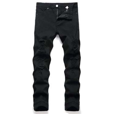 Penkiiy Men's Slim Fit Jeans Stretch Comfy Washed Straight Leg Denim Jeans 3XL Black
