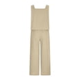 thumbnail image 5 of zanvin Ensembles 2 Pcs pour Femmes, Ensemble Décontracté 2 Pcs pour Femmes en Lin avec Short, Haut Sans Manches, Veste, Haut/chemise Sans Manches à Col Ras du Cou, 5 of 5