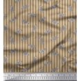 thumbnail image 1 of Soimoi Brown Rayon Fabric Stripe & Wild Animal Print Sewing Fabric BTY 56 Inch Wide, 1 of 3