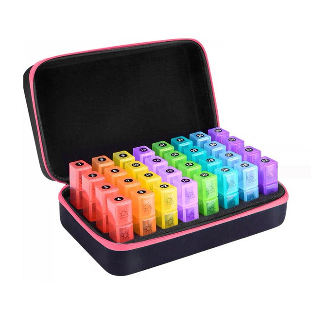 Monthly Pill Box Organizer 3 Times a Day with Portable Travel Case, Month Storage Day Organizer Tablet Medicine Box,31