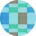 thumbnail image 1 of Ahgly Tapis d'Intérieur Lavable en Machine Carré Transitionnel Macaw Bleu Vert, 3 Pieds Carré, 1 of 7