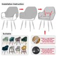 thumbnail image 3 of Dining Chair Covers Jacquard High Elastic Slipcovers Seats Chairs Dark Gray, 3 of 8